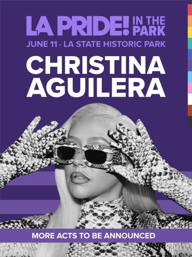 Christina Aguilera to Headline LA Pride 2022 on June 11, 2022
