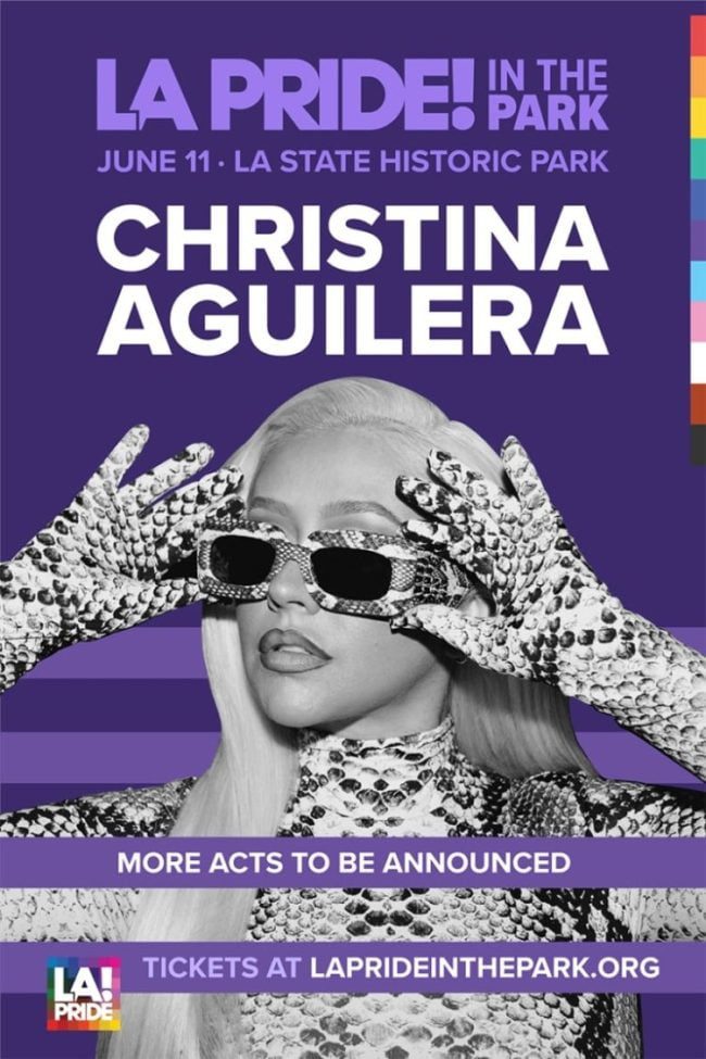 Christina Aguilera to Headline LA Pride 2022