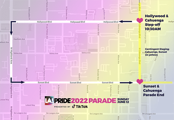 2022 LA Pride Parade Route Map